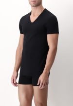 PEROFIL-T-Shirt Cotone Elasticizzato Scollo a V - immagine 4